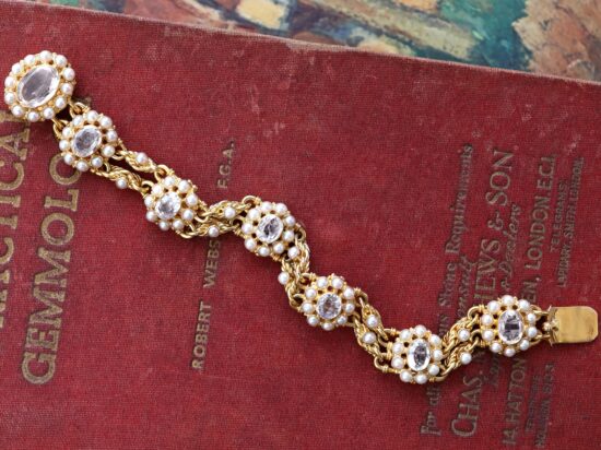 Rock Crystal Bracelet with Pearls