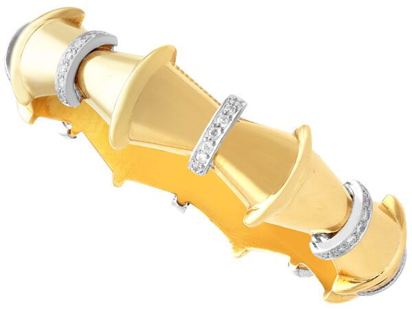 Art Deco Diamond Yellow Gold Bangle