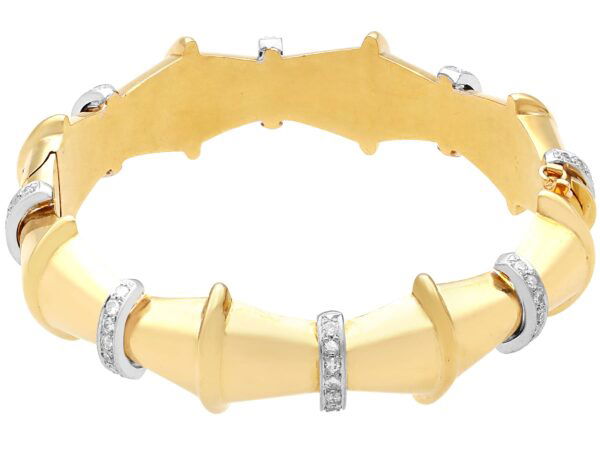 Antique Art Deco Gold Diamond Bangle