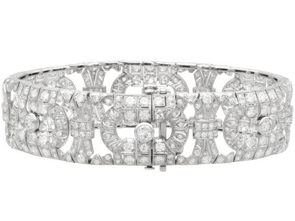 Diamond Platinum Bangle Clasp Closed