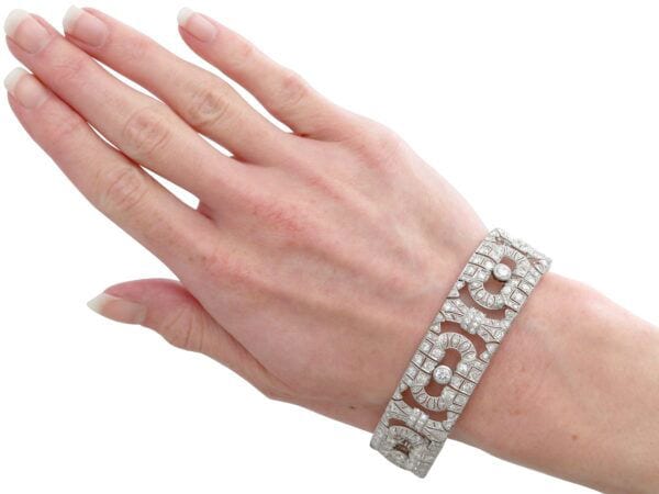 Diamond Platinum Bracelet On Wrist
