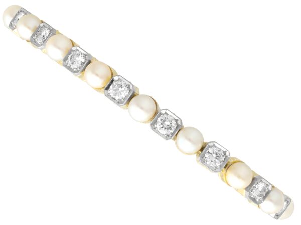 antique pearl and diamond line bracelet