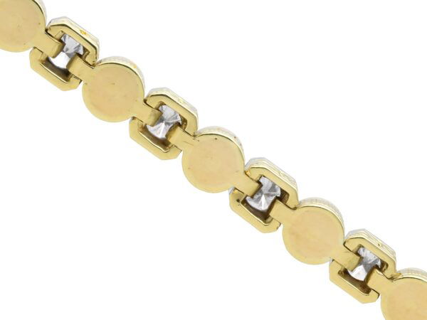 reverse of antique pearl and diamond line bracelet