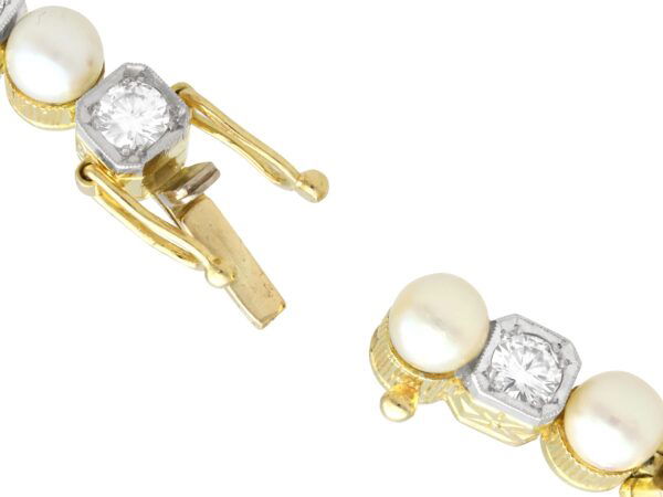 antique pearl and diamond line bracelet clasp