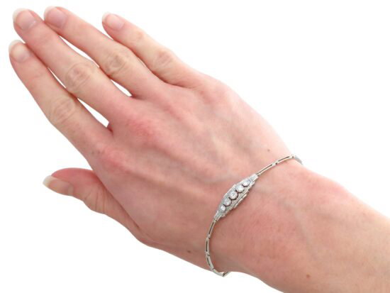 White Gold Bracelet On Wrist