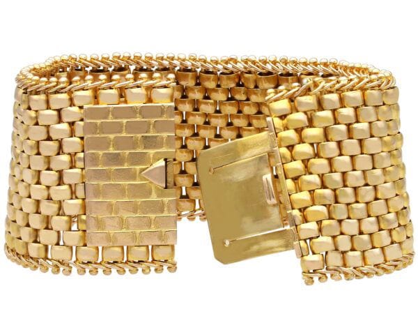 Yellow Gold Bracelet Clasp Open