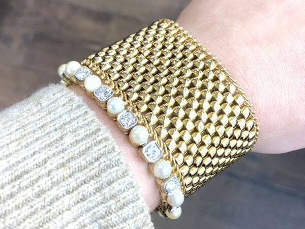 Victorian Yellow Gold Bracelet On Hand