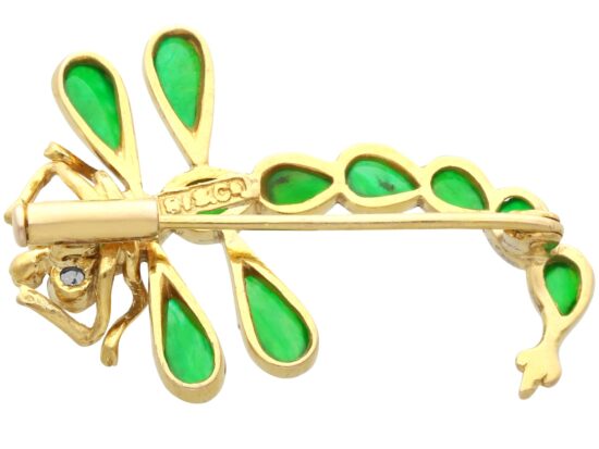 Gold Dragonfly Brooch Reverse View