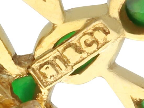 Chrysoprase Dragonfly Brooch Hallmark