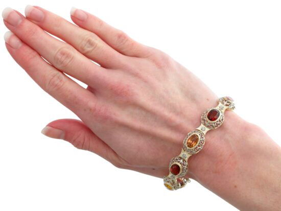 Garnet Citrine Bracelet On Wrist