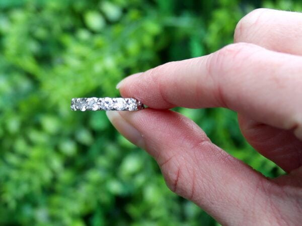 Size H Eternity Ring in Platinum outside