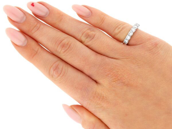 Size H Eternity Ring in Platinum wearing