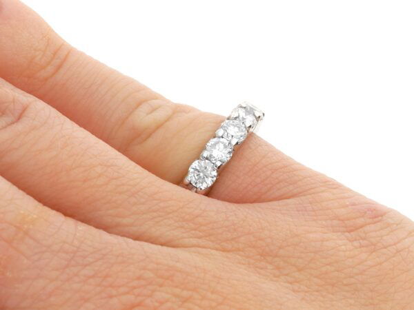 diamond Size H Eternity Ring in Platinum on hand