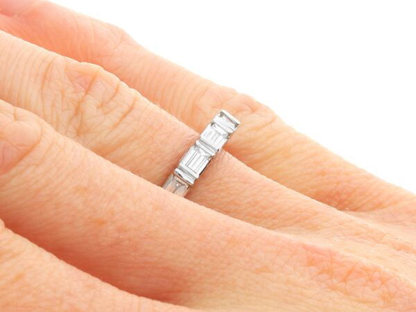 Baguette Diamond Eternity Ring on hand