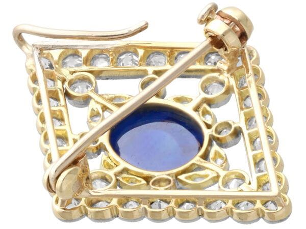 reverse of antique sapphire brooch