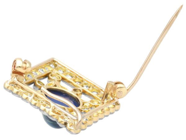 antique sapphire brooch open