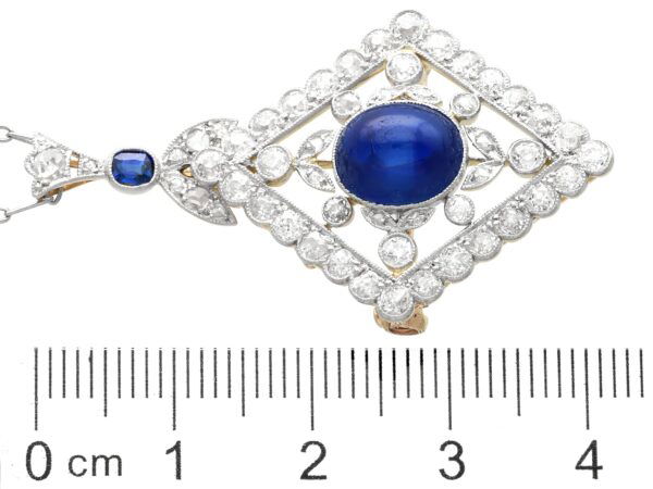 Blue Sapphire Pendant Necklace size
