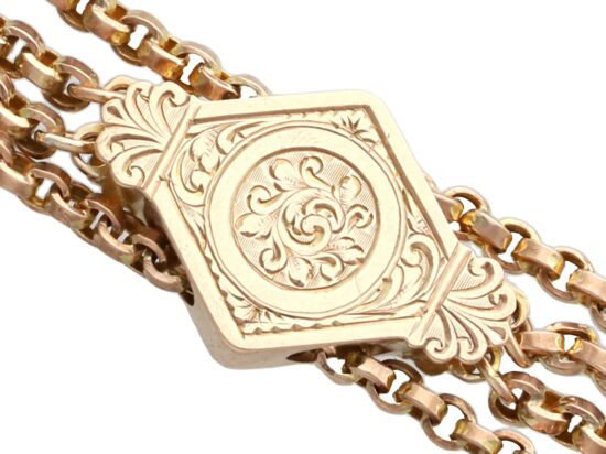 Engraved Gold Bracelet Detail