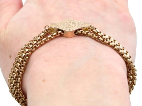 Gold Bracelet Worn Close Up
