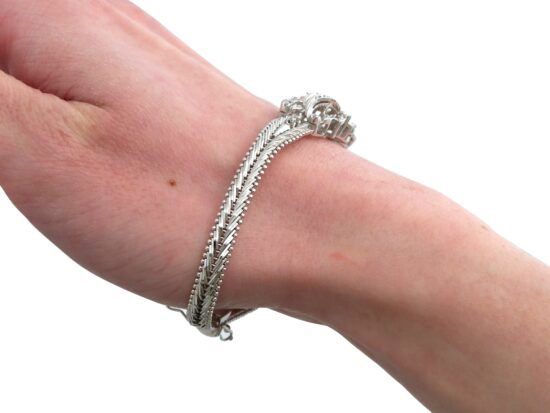 White Gold Bracelet On Wrist