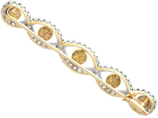 Natural Pearl and Diamond Brooch reverse