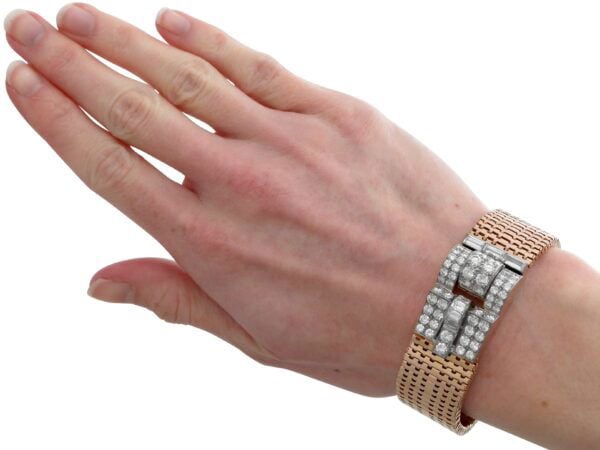 Diamond Rose Gold Bracelet On Wrist