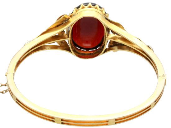 Garnet Gold Bangle Reverse View