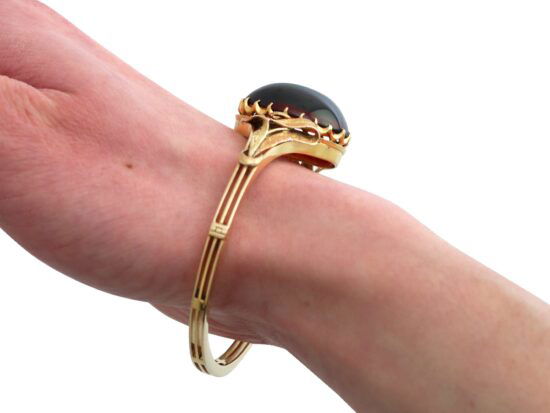 Gold Garnet Bracelet Wearing Shot