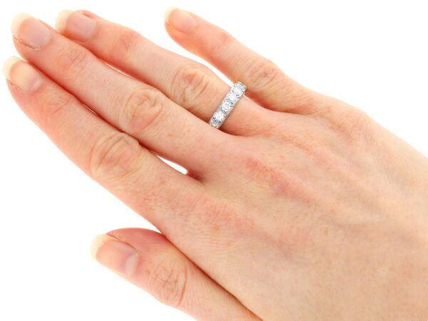 wearing Diamond Eternity Ring Size L in Platinum