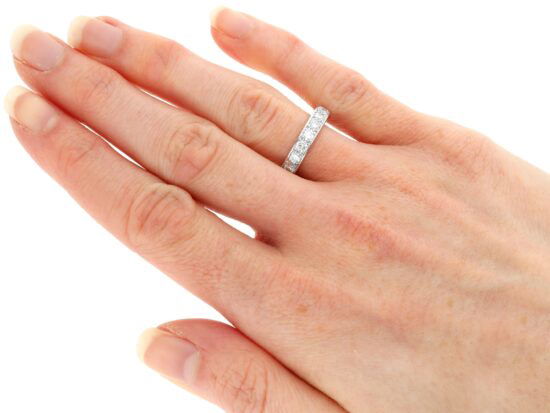wearing White Gold Eternity Ring Size M