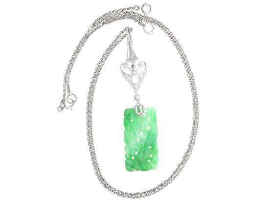 Jadeite Diamond Pendant Product Shot