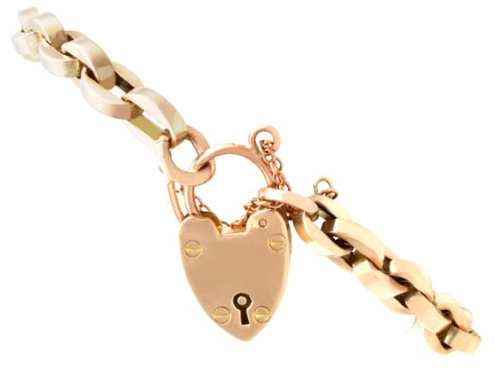 Antique Gold Padlock Bracelet