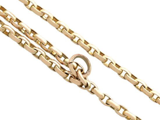 Antique Gold Longuard Chain Necklace