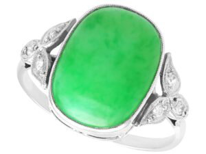 Antique Jadeite Diamond Ring Front