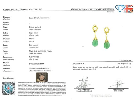 GIA Emerald Certificate Detail