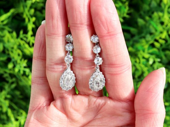 Pear Diamond Drop Earrings Outside