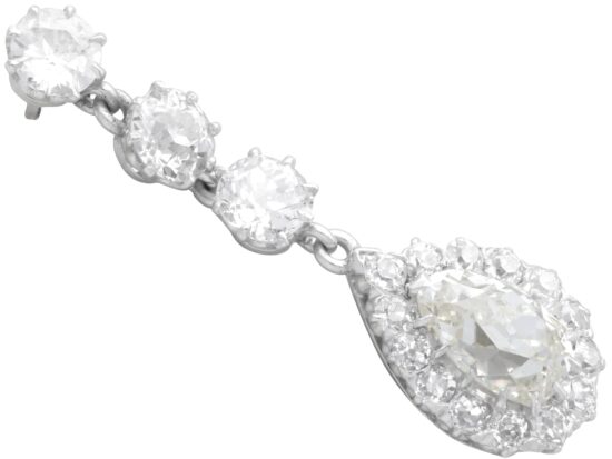 Platinum Diamond Drop Earrings