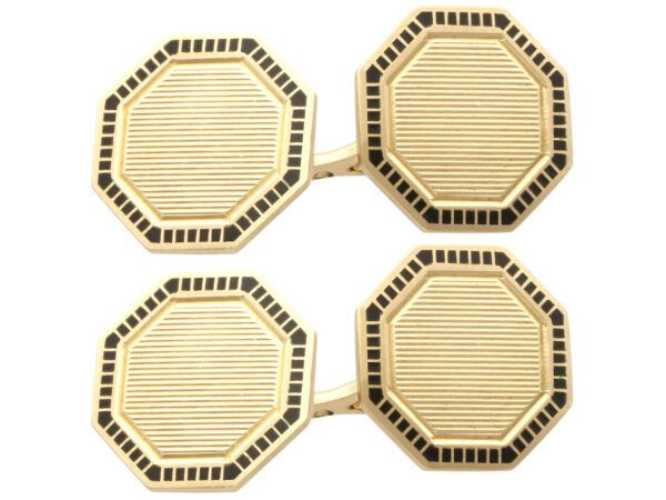 cartier gold octagonal cufflinks