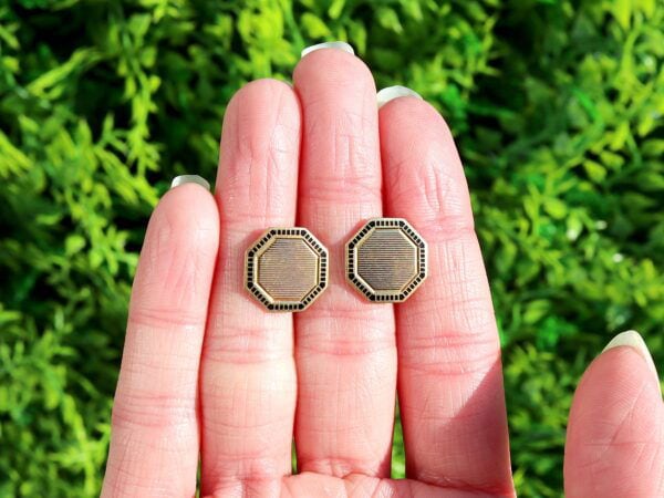 cartier gold enamel cufflinks