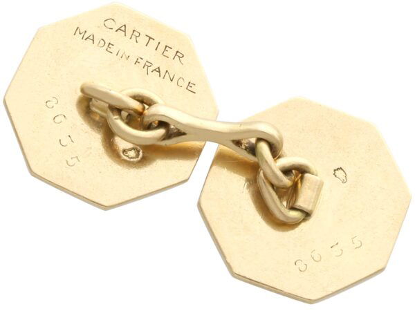 back of vintage cartier gold cufflink
