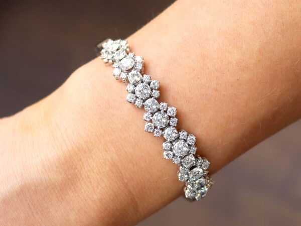 Diamond White Gold Bracelet On Wrist