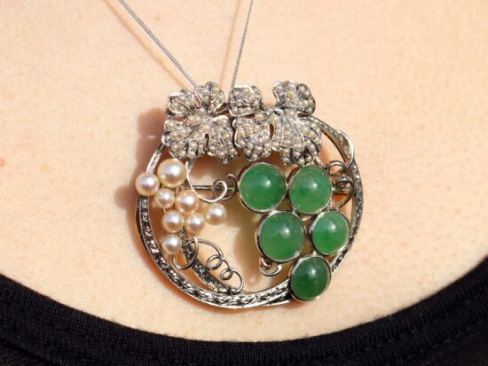 White Gold Pendant Worn Closeup