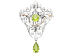 Antique Peridot Pendant Brooch
