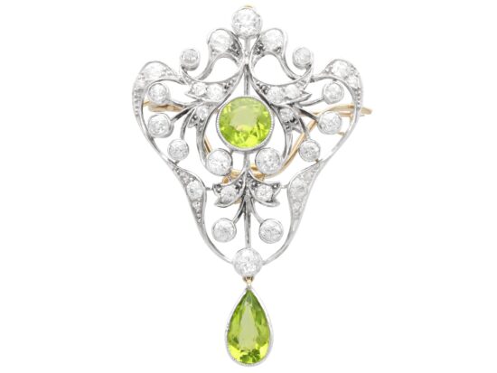 Antique Peridot Pendant Brooch