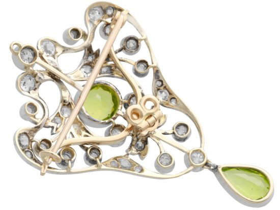 Antique Peridot Brooch reverse