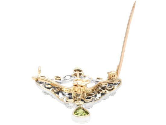 Antique Peridot Brooch open