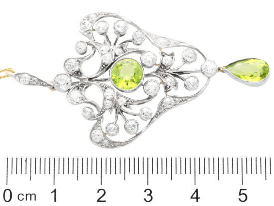 Antique Peridot Pendant Brooch size