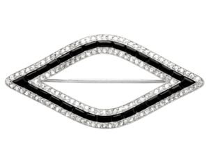 Cartier Black Onyx and Diamond Brooch