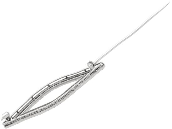 Cartier Black Onyx and Diamond Brooch open