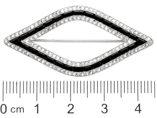 Cartier Black Onyx and Diamond Brooch size